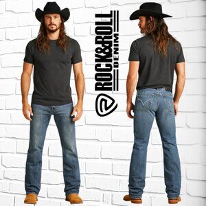 Men’s Rock&Roll Cowboy Denim – Double Barrel Boot Cut Jeans - Low Rise 32"